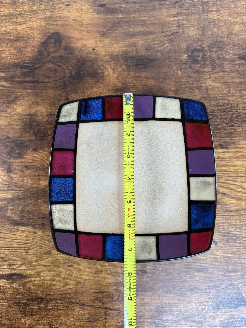 Neutral and Multicolor Square Appetizer Plates - Set of 7 for $32 Or $5 Each